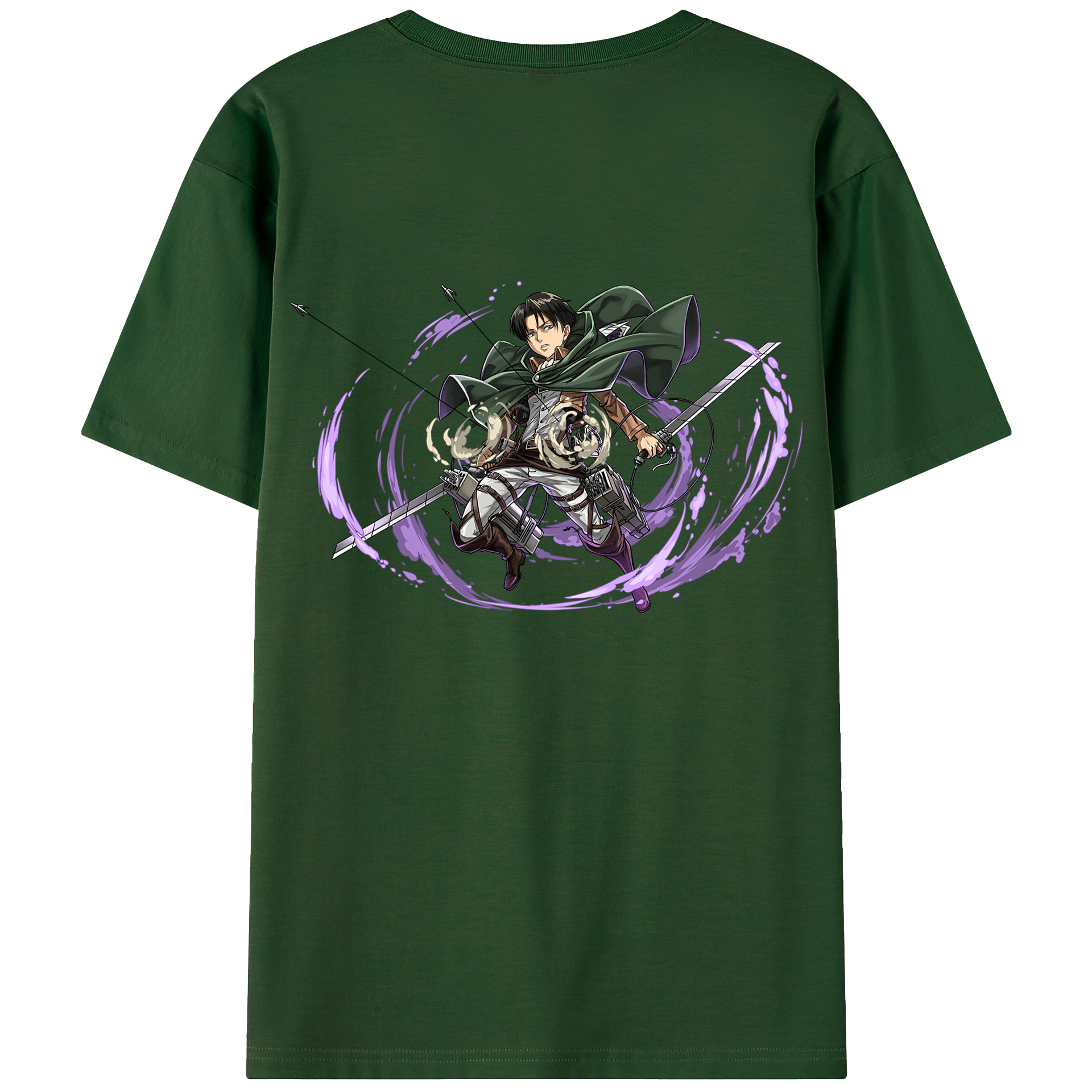 （画像用） 進撃の巨人 リヴァイ·アッカーマン Attack on Titan Levi Ackerman 綿100％半袖Tシャツ（背面プリント）